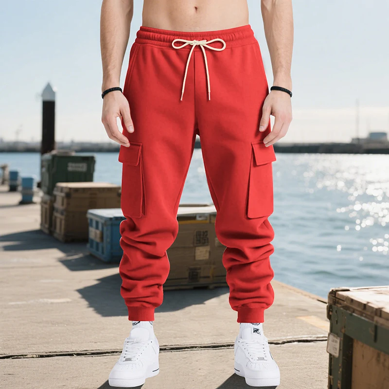 Loose Leisure Sports Men's Multi-Pocket Workwear Trousers