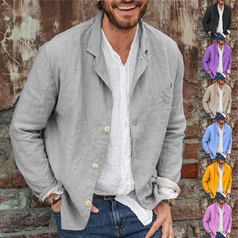 Men's Long-Sleeved Shirts Versatile Casual Loose Jacket Top